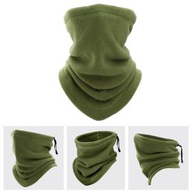 Winter Windproof Scarves Fleece Tube Scarf Mask Soft Half Face Cover SKi Snowboard Neck Warmer Gaiter Fashion Women Men Winter Fleece Face Mask Scarf (Color: Green)