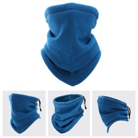 Winter Windproof Scarves Fleece Tube Scarf Mask Soft Half Face Cover SKi Snowboard Neck Warmer Gaiter Fashion Women Men Winter Fleece Face Mask Scarf (Color: Blue)