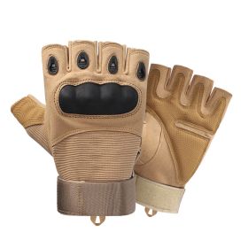 Tactical Military Gloves Shooting Gloves Touch Design Sports Protective Fitness Motorcycle Hunting Full Finger Hiking Gloves (Color: Khaki 2, size: L)