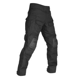 VOTAGOO G3 Combat Pants with Knee Pads Tactical Military Trousers Hunting Multicam Pants for Men Rip-Stop Airsoft Gear (Color: Black, size: 30)