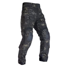 VOTAGOO G3 Combat Pants with Knee Pads Tactical Military Trousers Hunting Multicam Pants for Men Rip-Stop Airsoft Gear (Color: CP BK, size: 34)