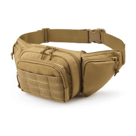 Unisex Fanny Pack Waist Bag & MOLLE EDC Pouch For Outdoor Activities (Color: Khaki)